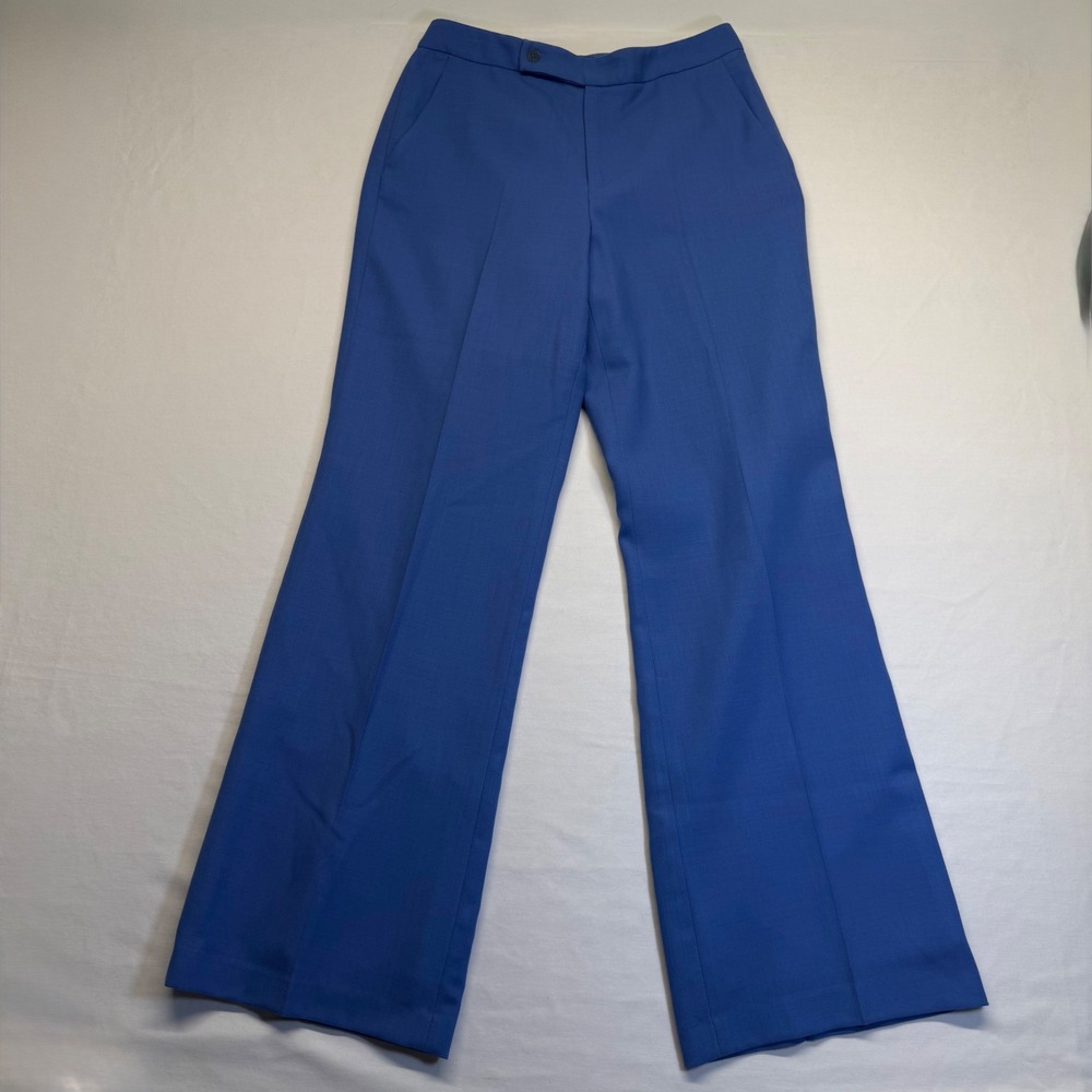 Lauren Ralph Lauren Wool Dress Pants 8 Blue Womens Wide Leg Career Office USA